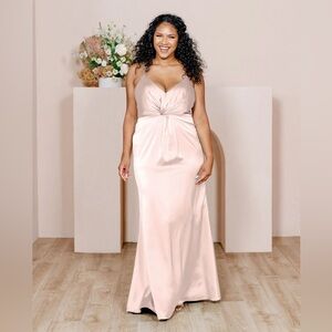 Revelry Giada Satin Dress - Blush 705